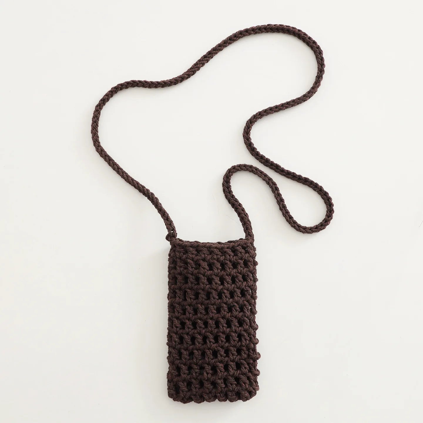 Boho Chic Hollow Crochet Phone Bag – Handmade Aesthetic Mini Cross body Purse