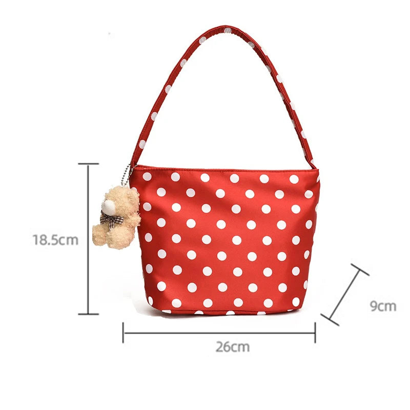 Retro Polka Dot Underarm Bag – Chic Bucket Style Shoulder Bag & Fashionable Women's Handbag