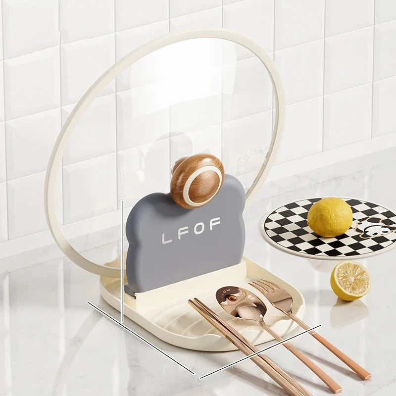 Cute Bear Pot Lid Rack - Multi-Purpose Kitchen Spatula & Spoon Rest Holder