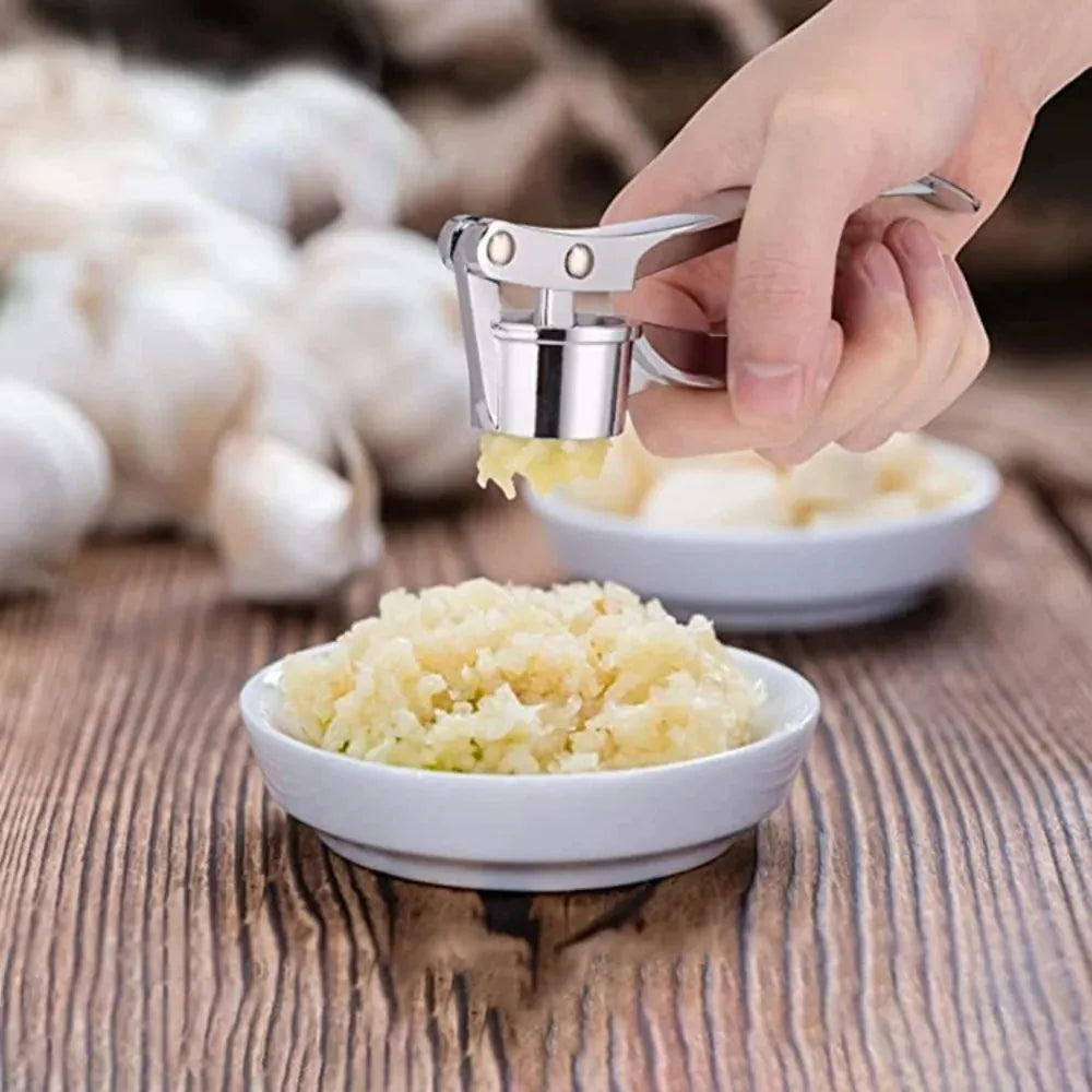 Premium Stainless Steel Garlic Press - Professional Ginger Crusher & Mincer Tool