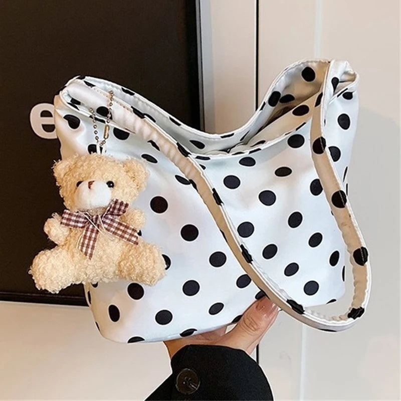 Retro Polka Dot Underarm Bag – Chic Bucket Style Shoulder Bag & Fashionable Women's Handbag