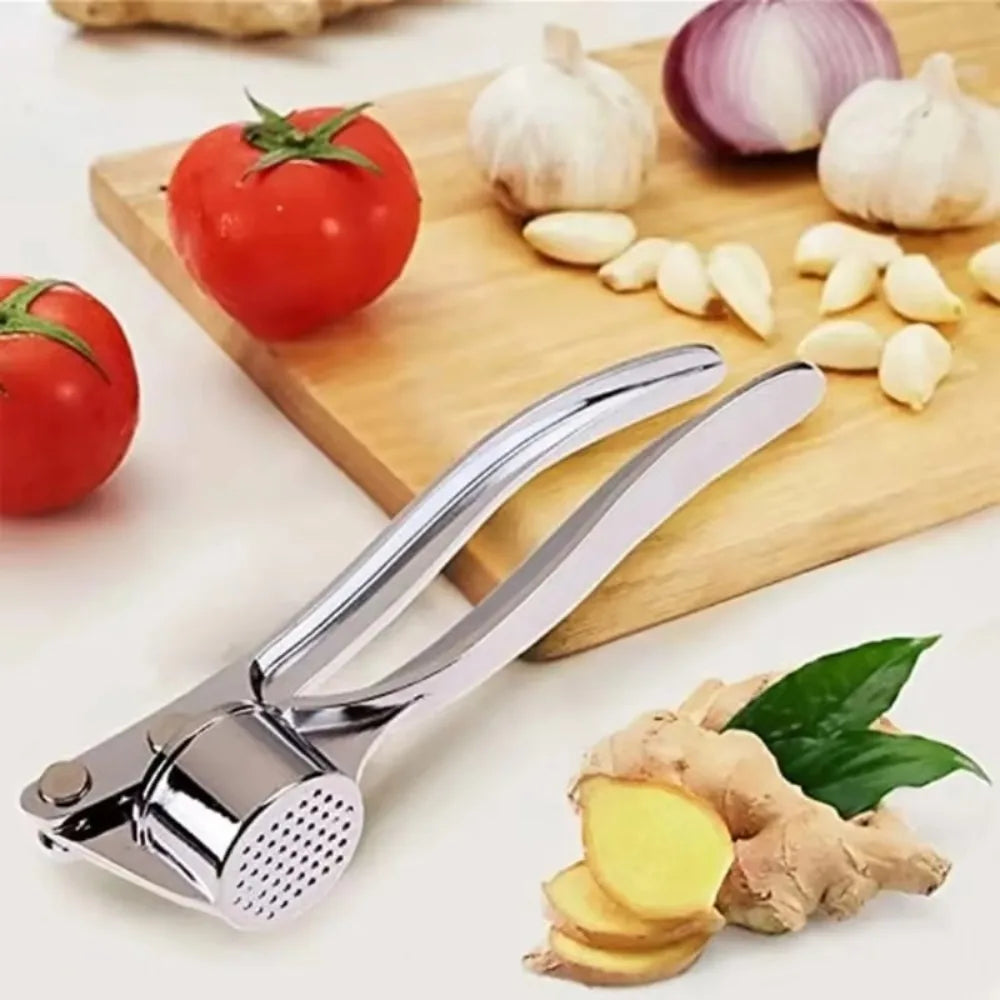 Premium Stainless Steel Garlic Press - Professional Ginger Crusher & Mincer Tool