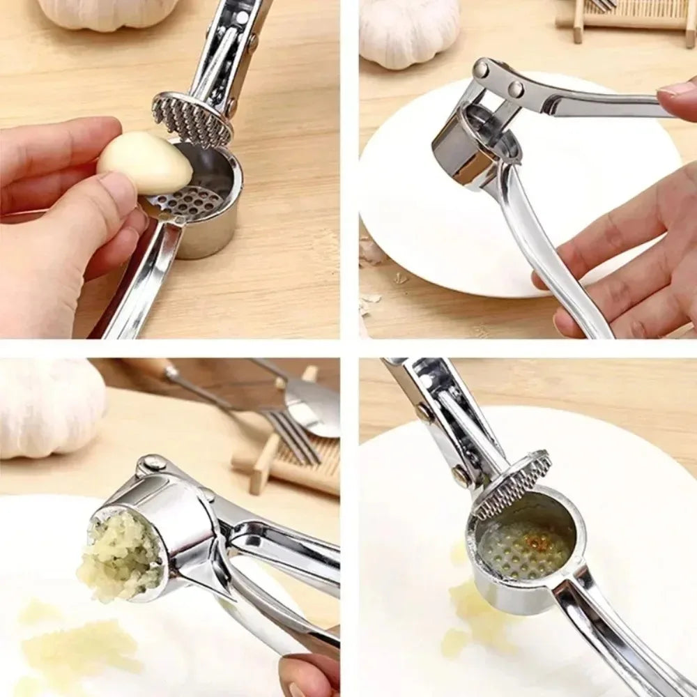 Premium Stainless Steel Garlic Press - Professional Ginger Crusher & Mincer Tool