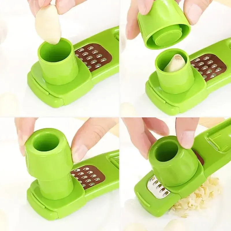 Manual Garlic Press & Mini Ginger Grinder - Easy Kitchen Mashing Tool