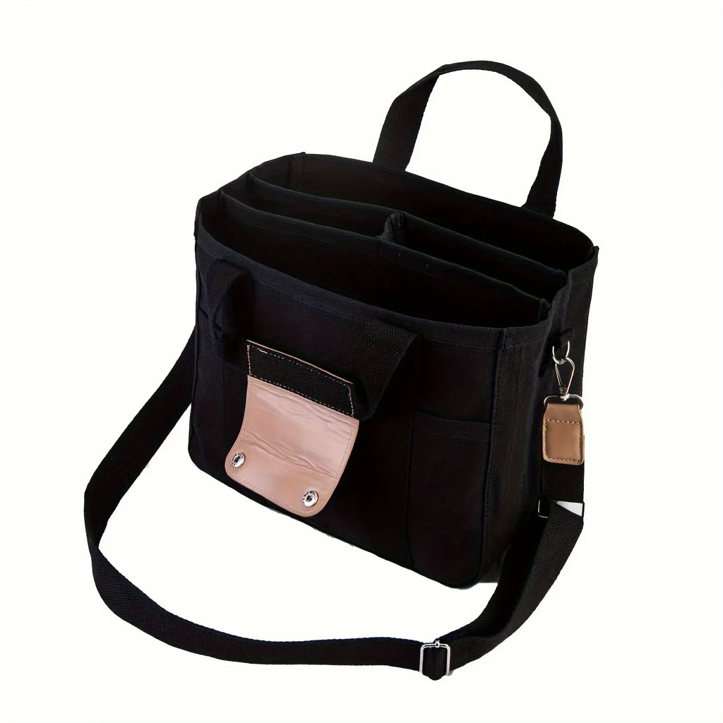 Premium Canvas Multi-Pocket Tote Bag – Large Capacity Shoulder Bag & Versatile Daily Handbag for Women