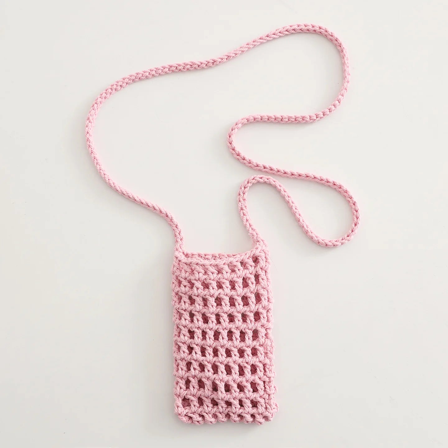 Boho Chic Hollow Crochet Phone Bag – Handmade Aesthetic Mini Cross body Purse