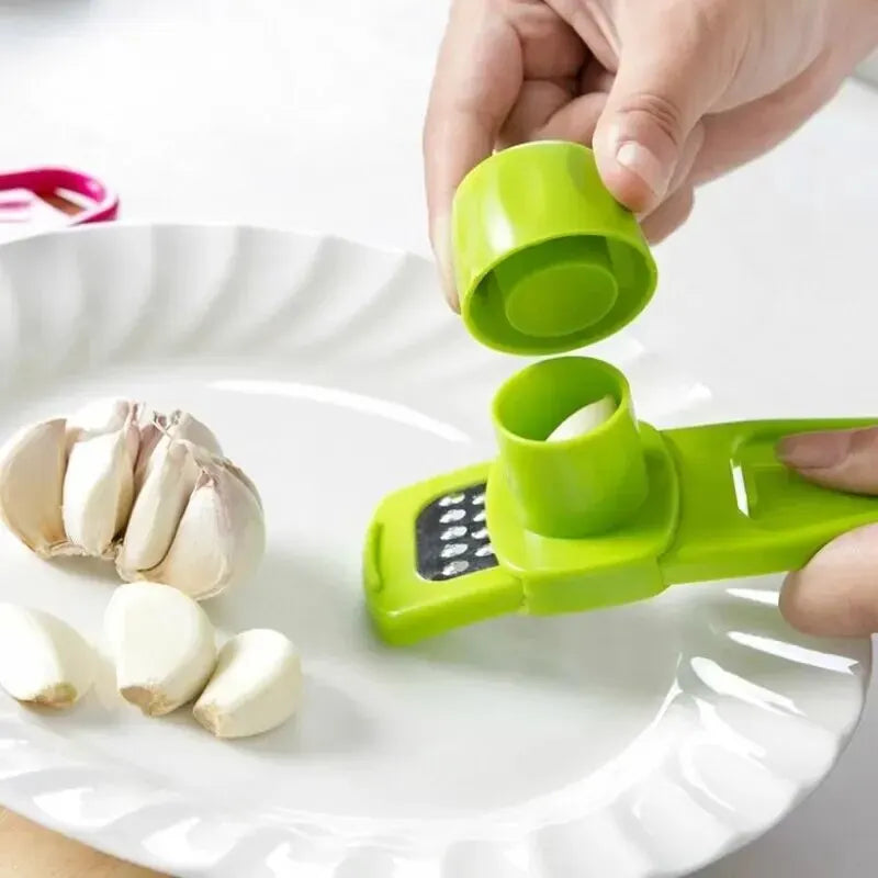 Manual Garlic Press & Mini Ginger Grinder - Easy Kitchen Mashing Tool