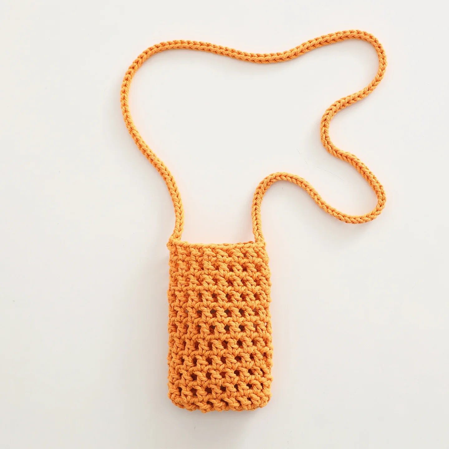 Boho Chic Hollow Crochet Phone Bag – Handmade Aesthetic Mini Cross body Purse