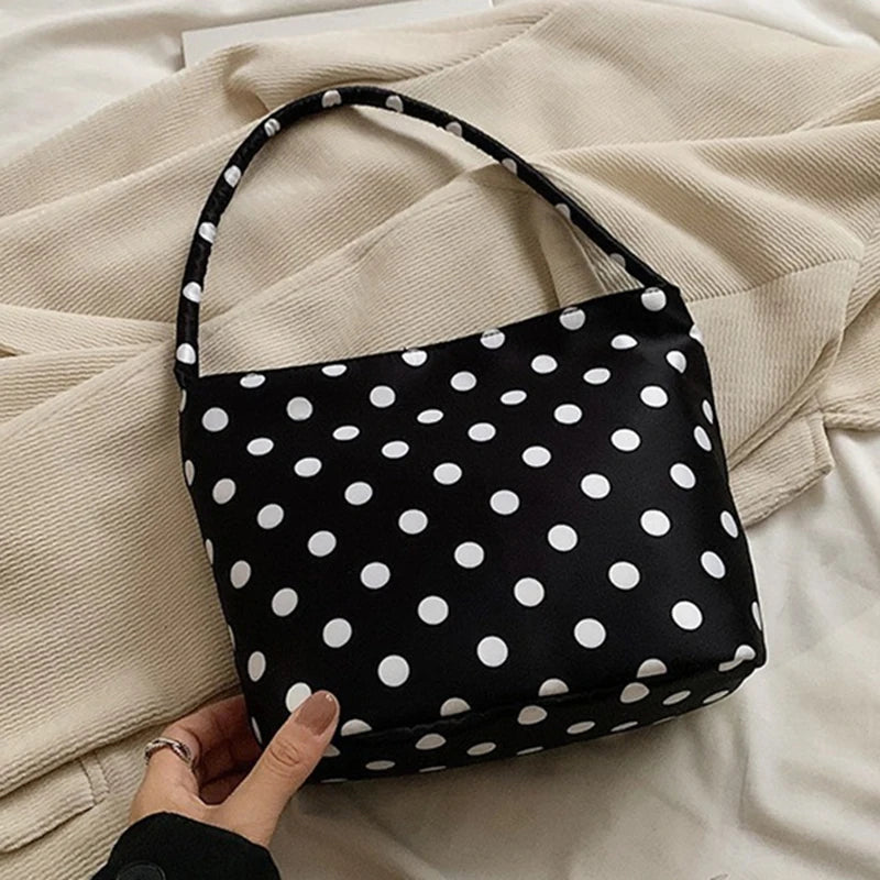Retro Polka Dot Underarm Bag – Chic Bucket Style Shoulder Bag & Fashionable Women's Handbag