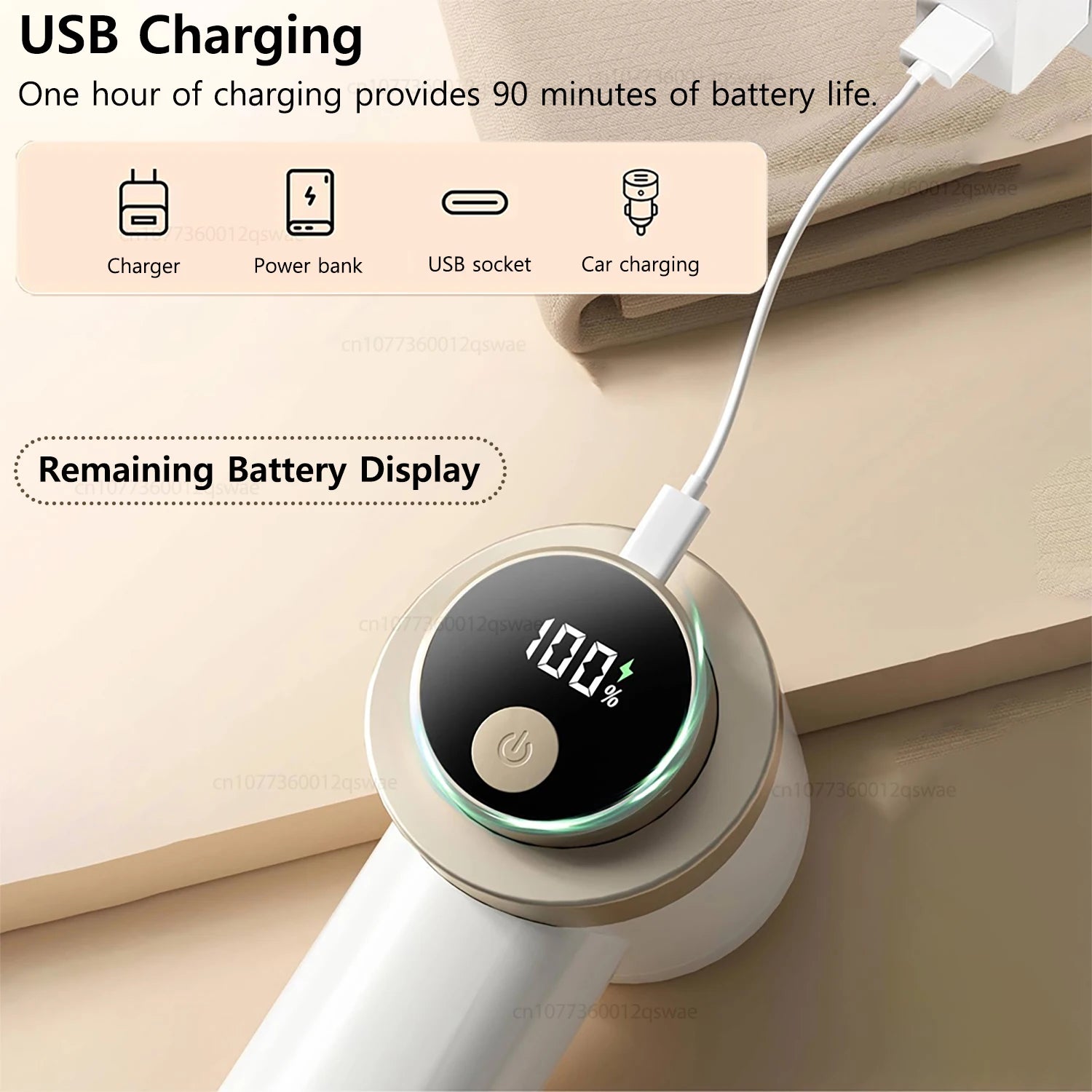 Rechargeable Electric Lint Shaver - Professional Fabric Defuzzer