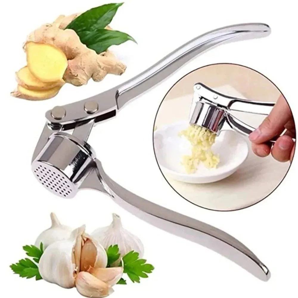 Premium Stainless Steel Garlic Press - Professional Ginger Crusher & Mincer Tool