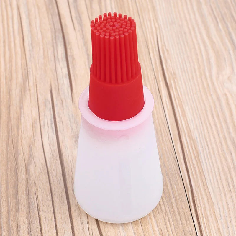 2-in-1 Silicone Oil Bottle with Basting Brush - Heat Resistant Cooking & BBQ Tool