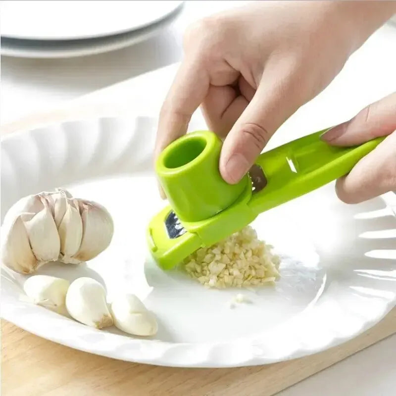 Manual Garlic Press & Mini Ginger Grinder - Easy Kitchen Mashing Tool