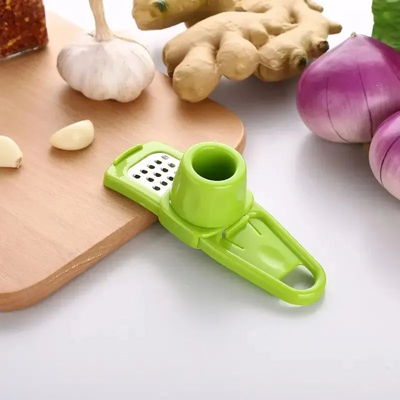 Manual Garlic Press & Mini Ginger Grinder - Easy Kitchen Mashing Tool