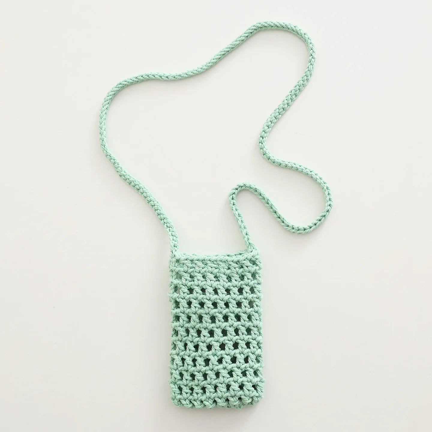 Boho Chic Hollow Crochet Phone Bag – Handmade Aesthetic Mini Cross body Purse