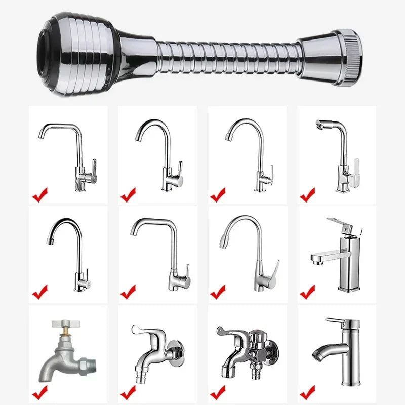 360° Rotatable Water-Saving Tap Nozzle - High Pressure Faucet Bubbler