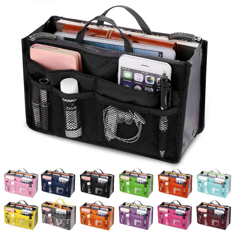 Premium Nylon Handbag Organizer Insert – Multi-Pocket Purse Organizer & Travel Insert Bag for Women
