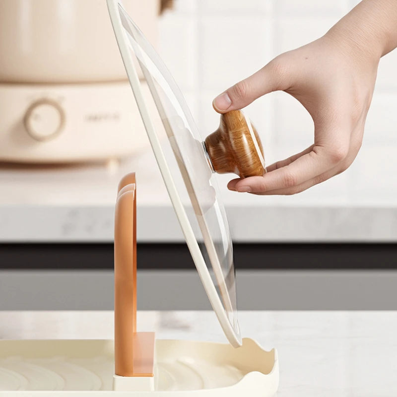 Cute Bear Pot Lid Rack - Multi-Purpose Kitchen Spatula & Spoon Rest Holder