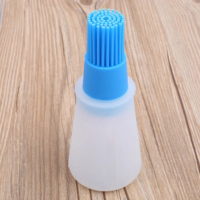 2-in-1 Silicone Oil Bottle with Basting Brush - Heat Resistant Cooking & BBQ Tool