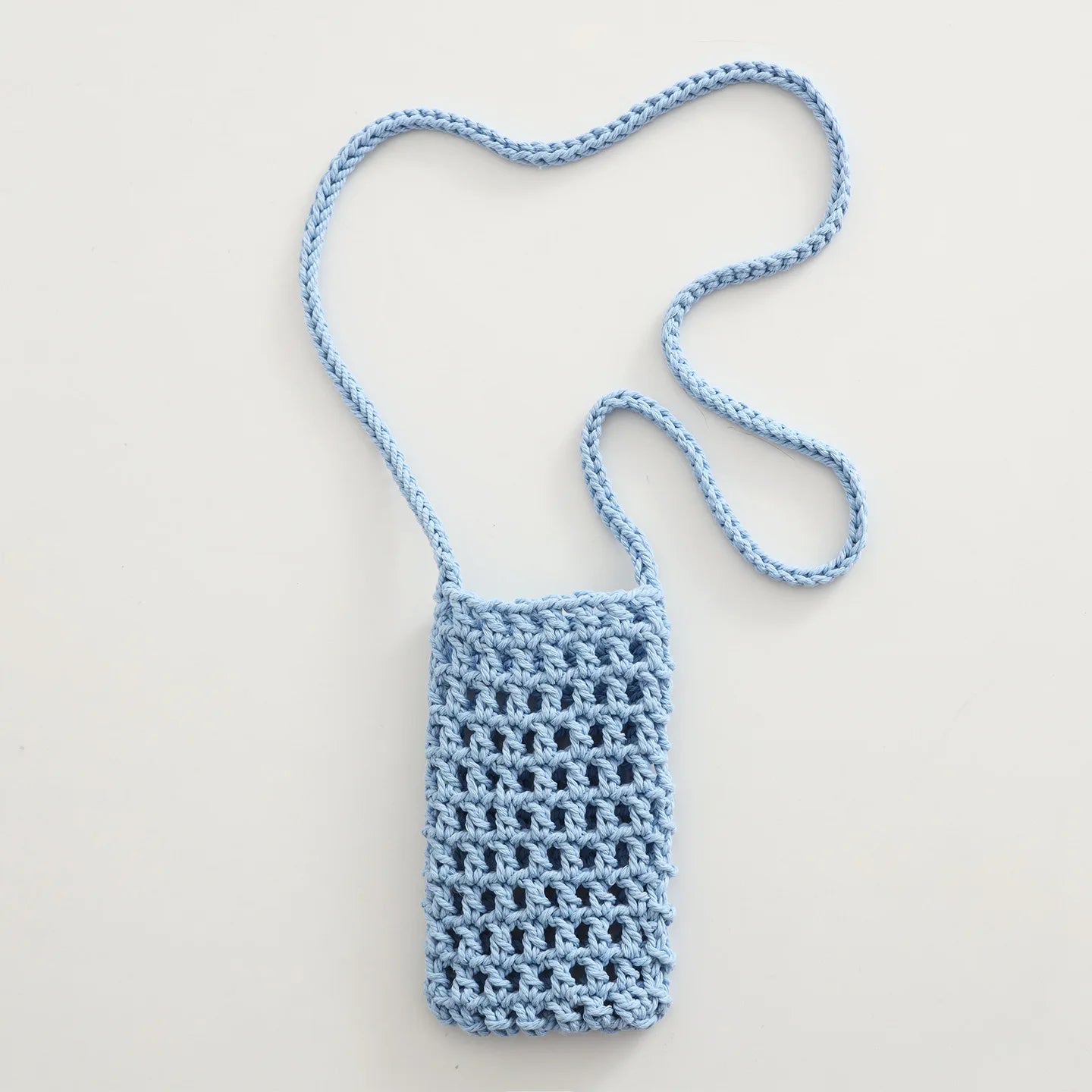 Boho Chic Hollow Crochet Phone Bag – Handmade Aesthetic Mini Cross body Purse