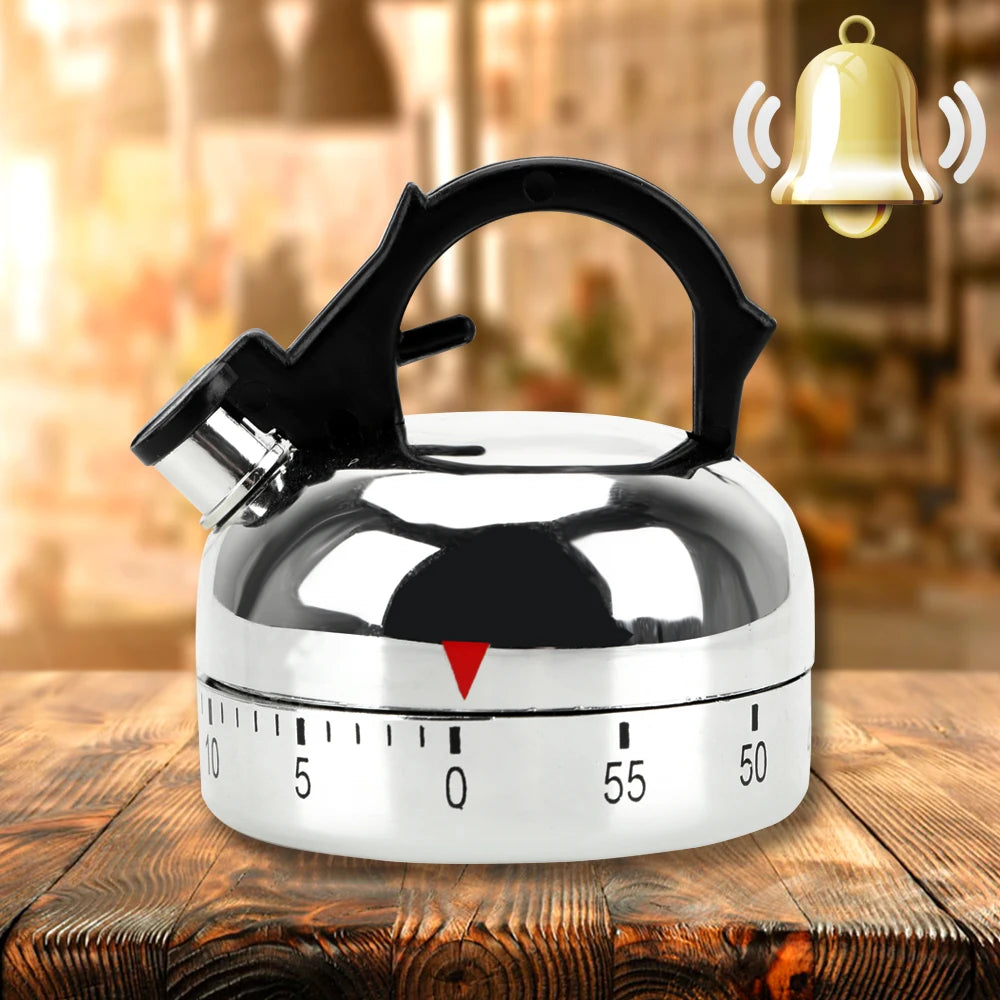 Retro Mechanical Kitchen Timer - 60-Minute Visual Countdown for Cooking & Baking