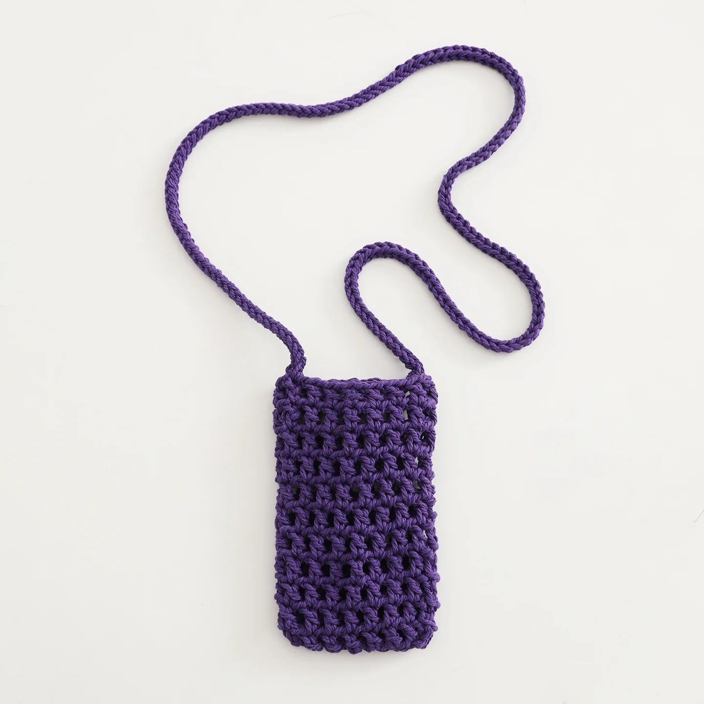 Boho Chic Hollow Crochet Phone Bag – Handmade Aesthetic Mini Cross body Purse